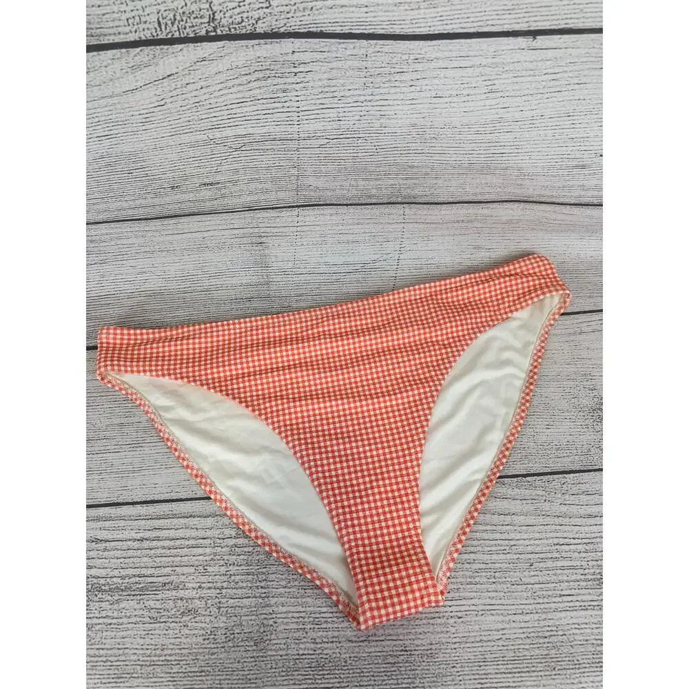 Old Navy Plus Size Cream & Coral Gingham Matching Bikini Swim Set Size 3X